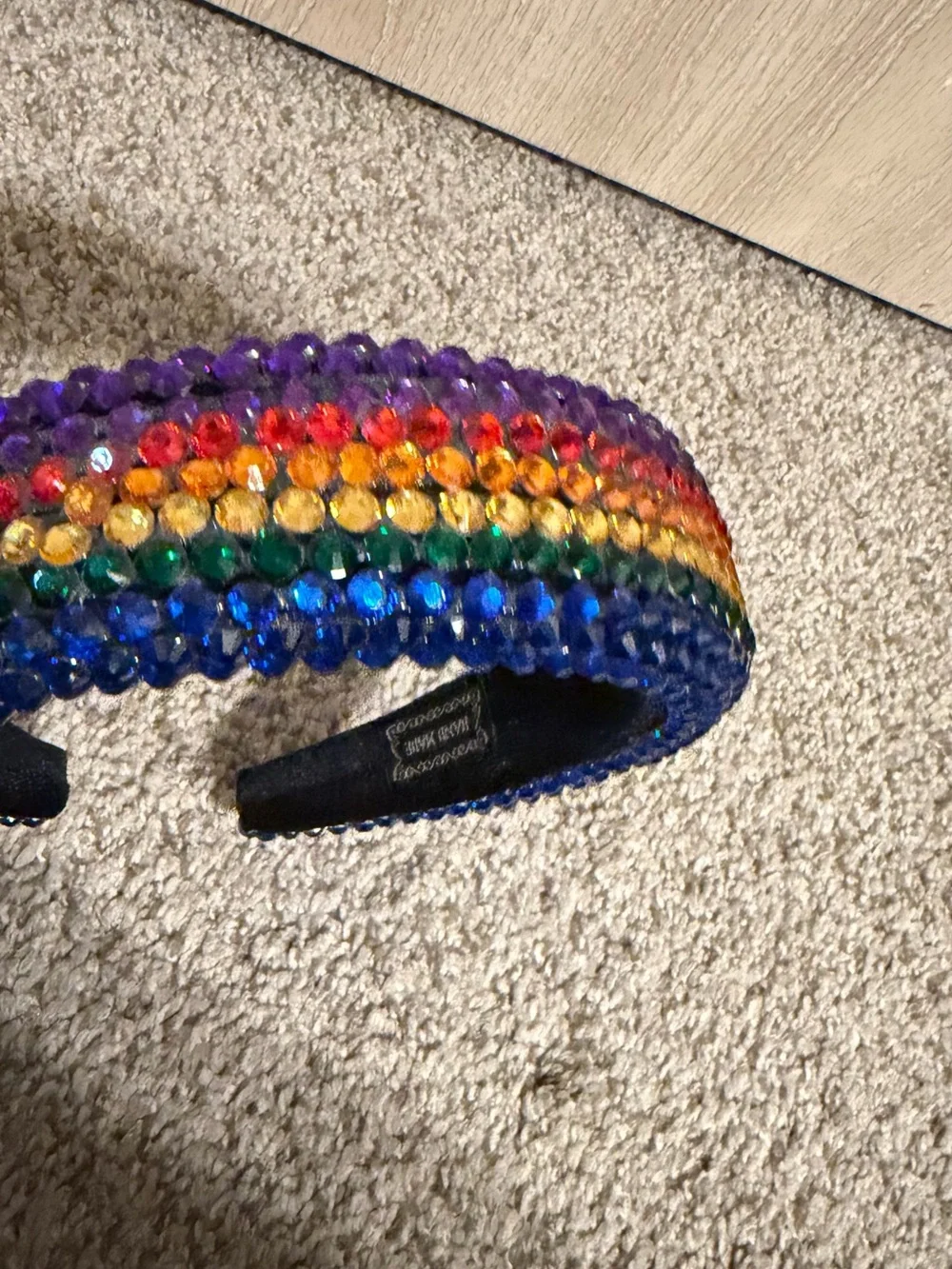 Handmade Crystal Embellished Multicolor Rainbow Headband